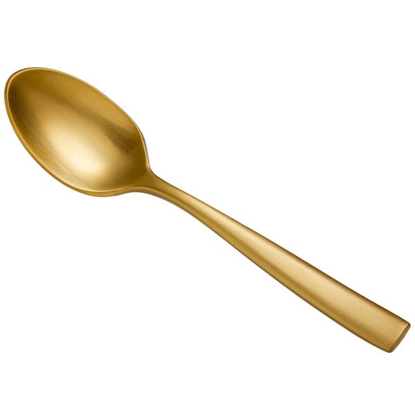 Bon Chef S3016GM Manhattan 4 7/8" Matte Gold Demitasse Spoon – item 201S3016GM image 2
