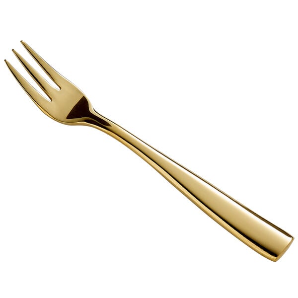 Bon Chef S3008G Manhattan 5 3/8" Gold Oyster Cocktail Fork – item 201S3008G image 2