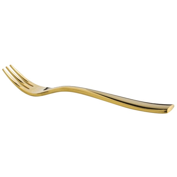 Bon Chef S3008G Manhattan 5 3/8" Gold Oyster Cocktail Fork – item 201S3008G