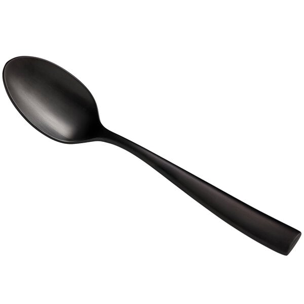 Bon Chef S3003BM Manhattan 7 3/4" Matte Black Dessert Spoon – item 201S3003BM image 2