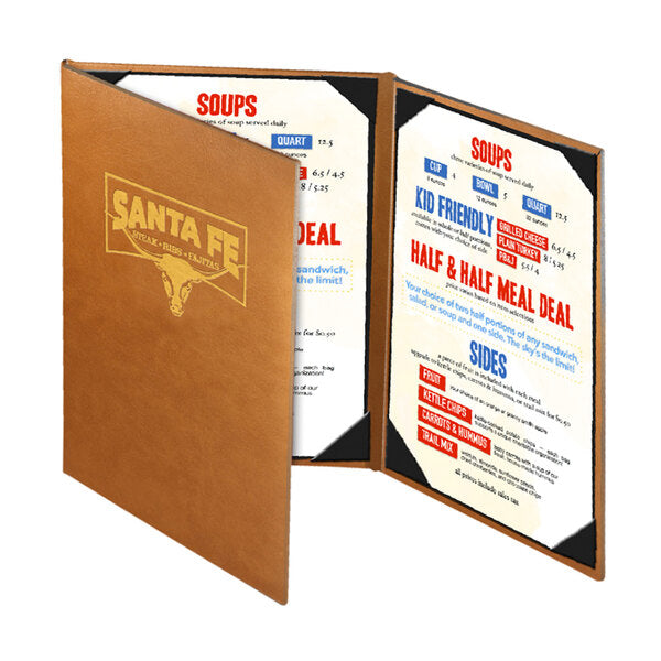 Bella Collection 5 1/2" x 11" Customizable Soft Menu Cover – item 659BEL30B