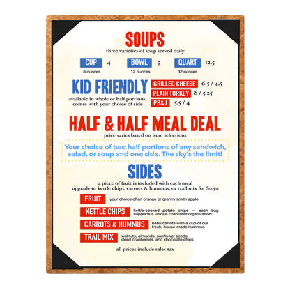 5 1/2" x 8 1/2" Customizable Cork Single View Menu Cover – item 659CO600ANC image 2