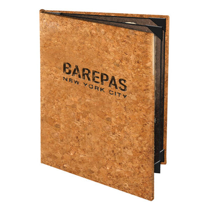 5 1/2" x 8 1/2" Customizable Cork 4 View Menu Cover – item 659CO640ANC
