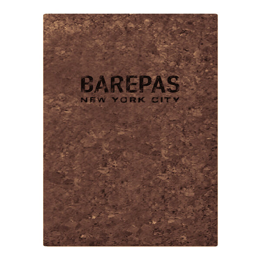 5 1/2" x 8 1/2" Customizable Dark Cork Single Menu Cover – item 659CO600ADB