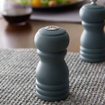 Acopa 4" Matte Steel Blue Wooden Salt Shaker – item 176PSS04SB image 2