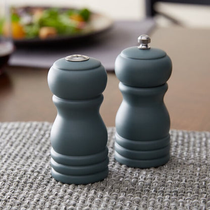 Acopa 4" Matte Steel Blue Wooden Salt & Pepper Mill – item 176PMSST04SB image 2