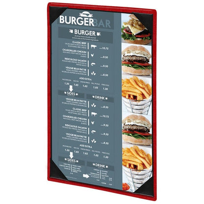 Slim Line 5 1/2" x 8 1/2" Customizable 1 View Menu Cover – item 659810A
