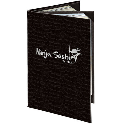 Slim Line 5 1/2" x 8 1/2" Customizable Triple Menu Cover – item 659840A