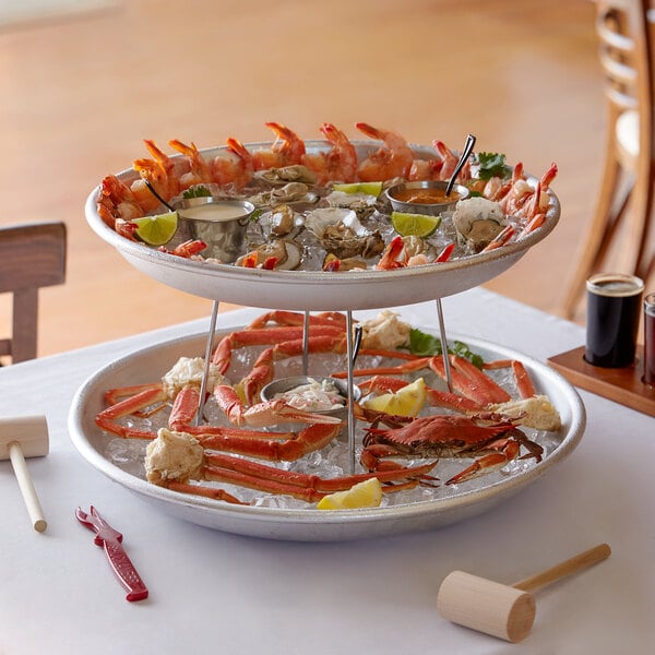 Choice 2-Tier Seafood Tower Set w/ Large Serving Tray – item 1762TIERLKIT image 2