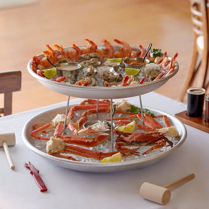 Choice 2-Tier Seafood Tower Set w/ Large Serving Tray – item 1762TIERLKIT image 2