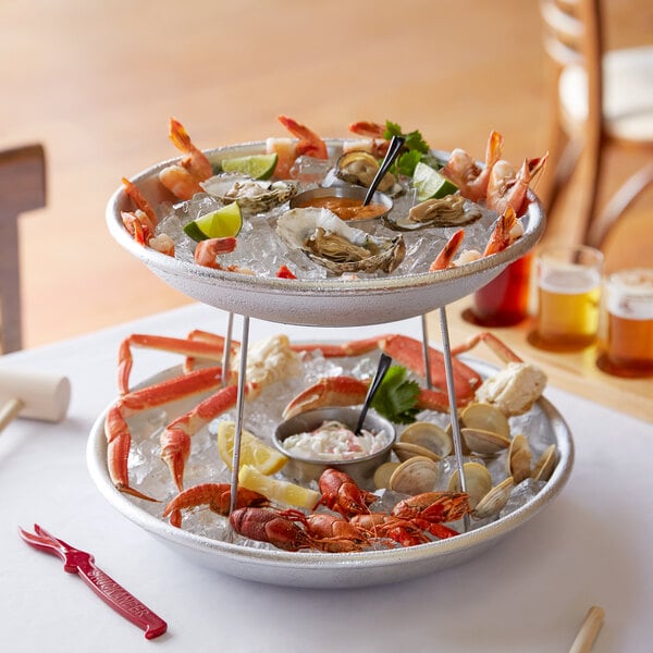 Choice 2-Tier Seafood Tower Set w/ Small Serving Tray – item 1762TIERSKIT image 2
