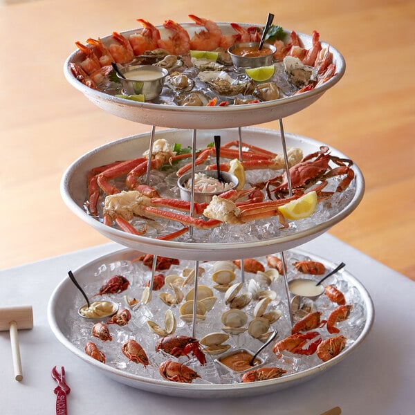 Choice 3-Tier Seafood Tower Set w/ Large Serving Tray – item 1763TIERLKIT image 2