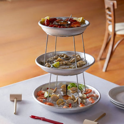 Choice 3-Tier Seafood Tower Set w/ Mini Serving Tray – item 1763TIERMKIT image 2