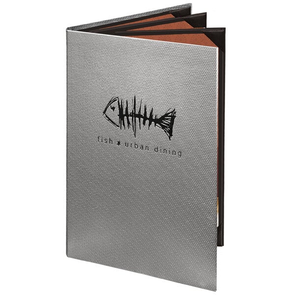 Slim Line 5 1/2" x 8 1/2" Customizable Quad Menu Cover – item 659860A