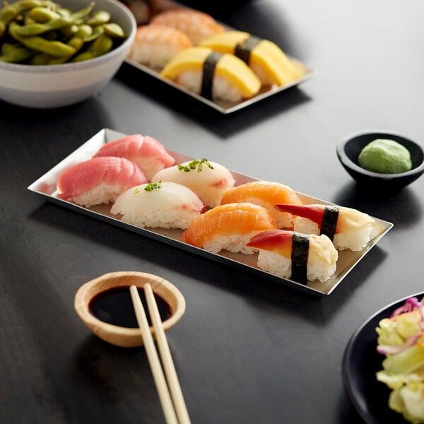 Acopa 10" x 4 1/2" Appetizer Serving Tray w/ Angled Brim – item 304APP104TRY image 2