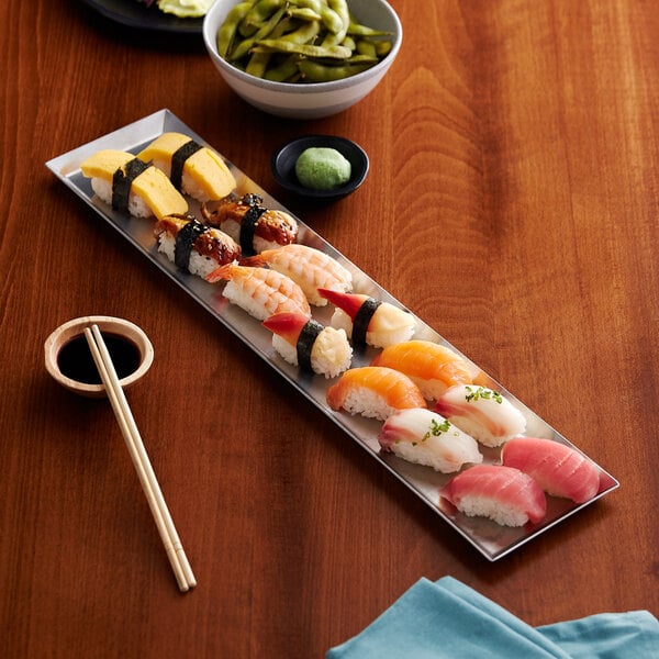 Acopa 20" x 4 1/2" Appetizer Serving Tray w/ Angled Brim – item 304APP204TRY image 2