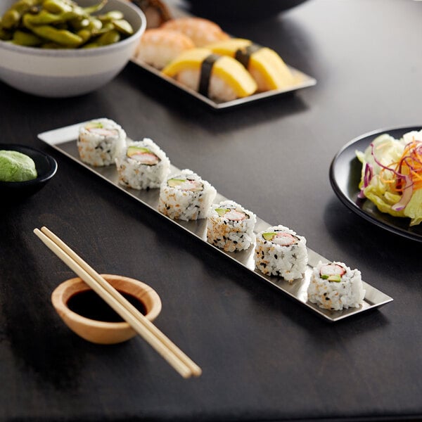 Acopa 14" x 2 1/2" Appetizer Serving Tray w/ Angled Brim – item 304APP142TRY image 2