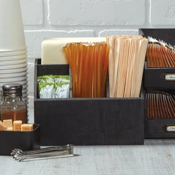7 1/2" x 6 1/2" Poplar Coffee Condiment Caddy – item 124PWBC7 image 2