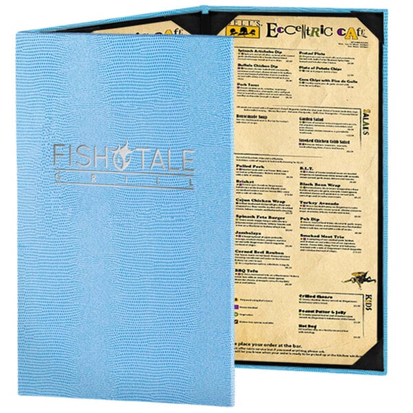 Slim Line 5 1/2" x 8 1/2" Customizable 3 View Menu Cover – item 659830A