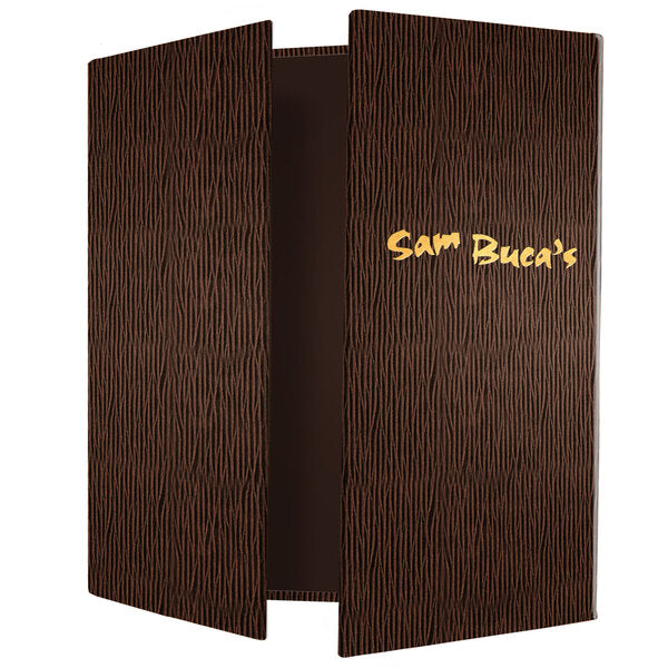 Slim Line 4 1/4" x 8 1/2" Customizable Gatefold Menu Cover – item 659855C