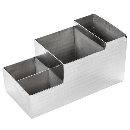 Stainless Hammered Finish Bar / Coffee Condiment Caddy – item 124HMBAR9
