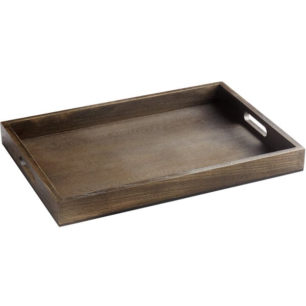 GET Taproot 18 1/4" x 12 1/2" Serving Tray w/ Handles – item 375WD15ASH