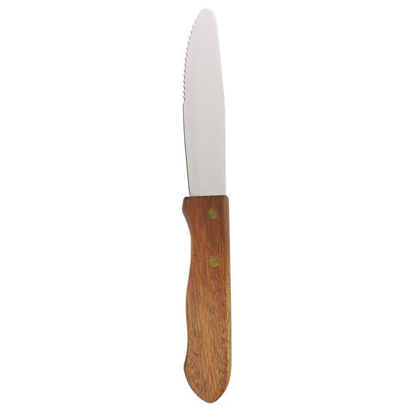 Walco 5" Serrated Round Tip Steak Knife w/ Jumbo Wood Handle – item 935630527