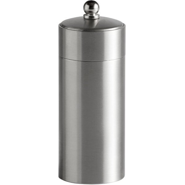 Libbey PG-100 3.5 oz. Brushed Metal Stainless Pepper Mill – item 959PG100
