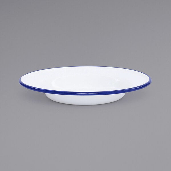 Crow Canyon Home V19BLU Serving Plate w/ Blue Rolled Rim – item 206V19BLU image 2