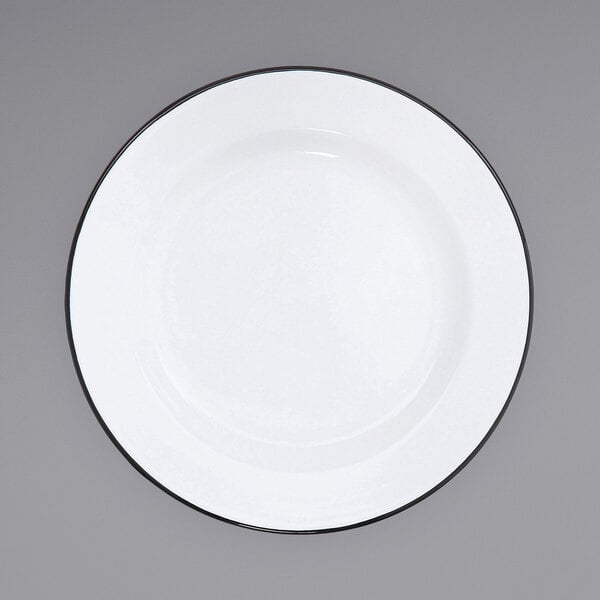 Crow Canyon Home V20BLA Serving Plate w/ Black Rolled Rim – item 206V20BLA