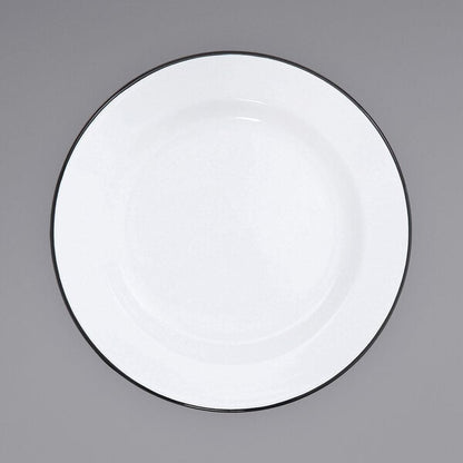 Crow Canyon Home V20BLA Serving Plate w/ Black Rolled Rim – item 206V20BLA