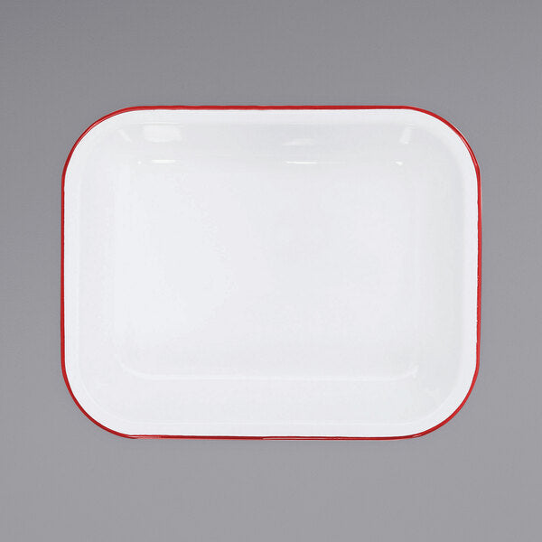 Crow Canyon Home V22RED Vintage 2 Qt. White Serving Tray – item 206V22RED