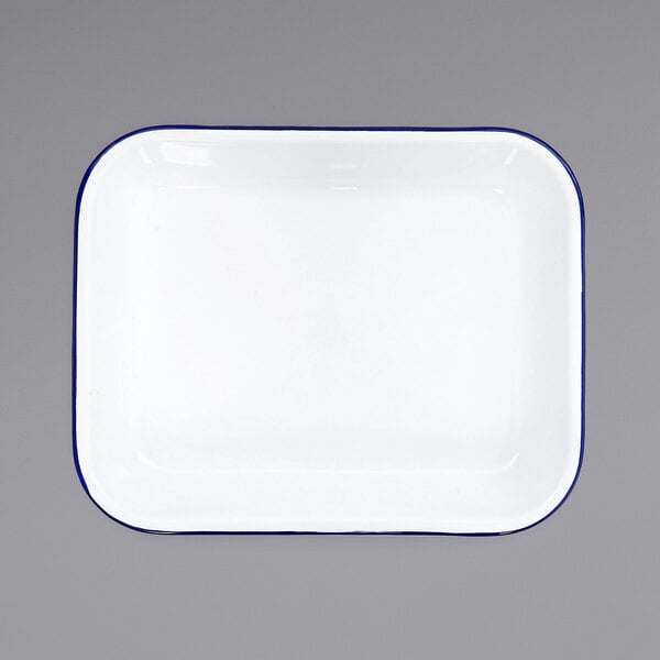 Crow Canyon Home V34BLU Vintage 3 Qt. White Serving Tray – item 206V34BLU image 2