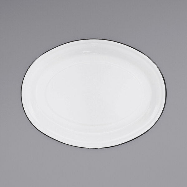 Crow Canyon Home V61BLA Serving Platter w/ Black Rolled Rim – item 206V61BLA