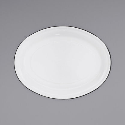 Crow Canyon Home V61BLA Serving Platter w/ Black Rolled Rim – item 206V61BLA