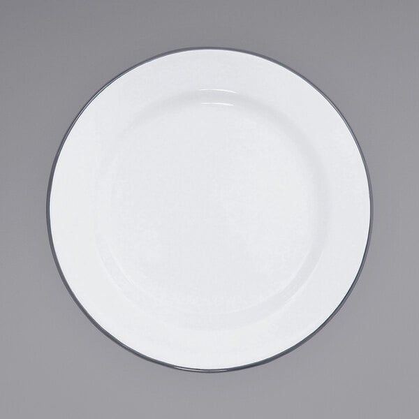 Crow Canyon Home V99GRY Serving Plate w/ Gray Rolled Rim – item 206V99GRY