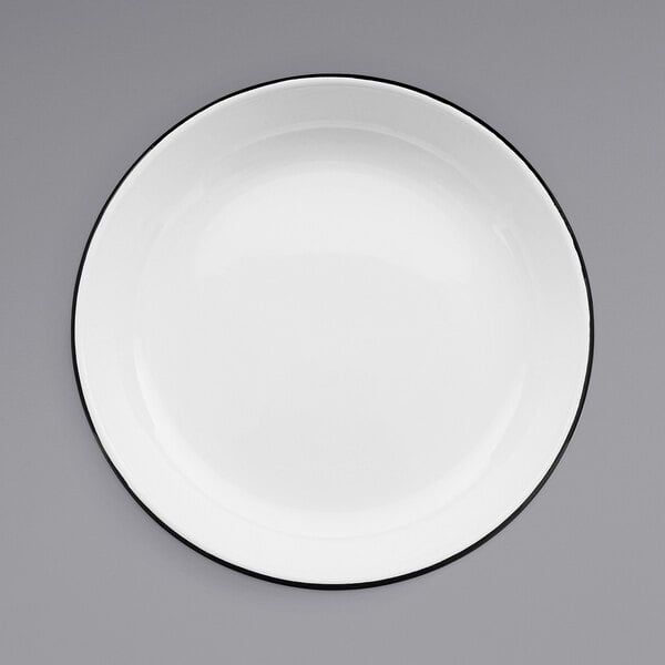 Crow Canyon Home V114BLA Serving Plate w/ Black Rolled Rim – item 206V114BLA
