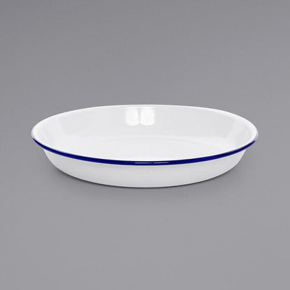 Crow Canyon Home V114BLU Serving Plate w/ Blue Rolled Rim – item 206V114BLU image 2
