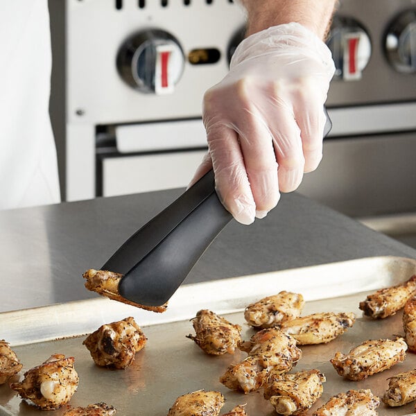 TableCraft 39101 9" Black Silicone-Coated Tongs – item 80839101BK image 2