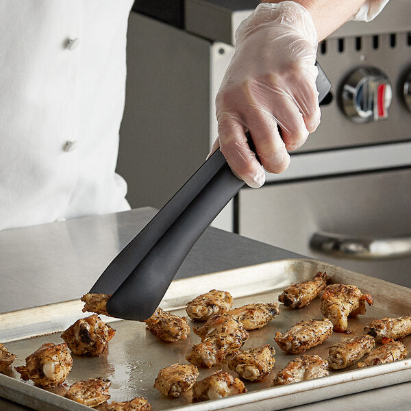 TableCraft 39102 12" Black Silicone-Coated Tongs – item 80839102BK image 2