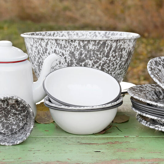 Crow Canyon Home V17GRY Serving Bowl w/ Gray Rolled Rim – item 206V17GRY