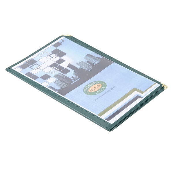8 1/2" x 14" Booklet Menu Cover – item 659SE340DGRN image 2
