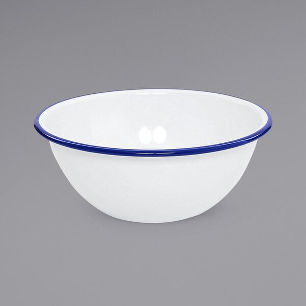 Crow Canyon Home V18BLU Serving Bowl w/ Blue Rolled Rim – item 206V18BLU