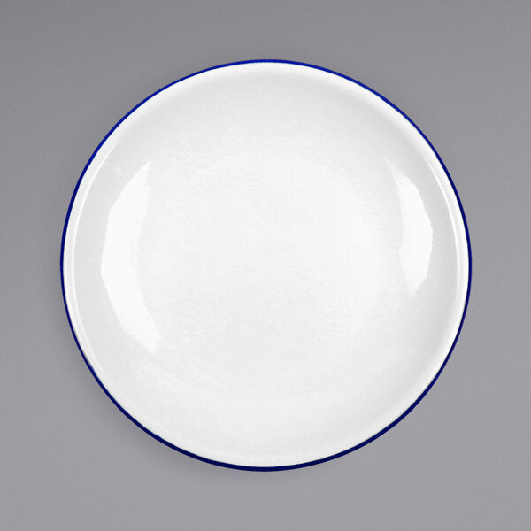 Crow Canyon Home V123BLU Serving Plate w/ Blue Rolled Rim – item 206V123BLU