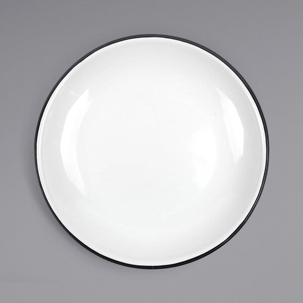 Crow Canyon Home V124BLA Serving Plate w/ Black Rolled Rim – item 206V124BLA