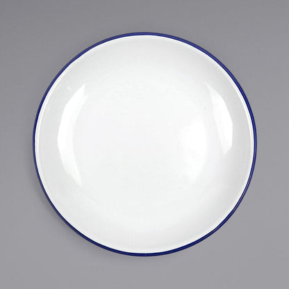 Crow Canyon Home V124BLU Serving Plate w/ Blue Rolled Rim – item 206V124BLU