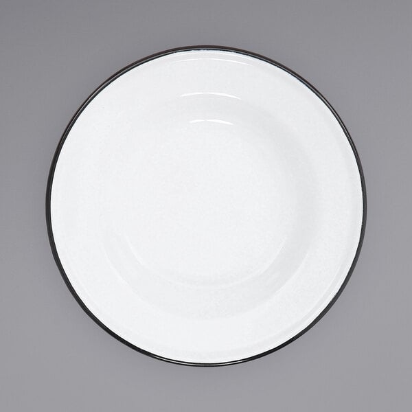 Crow Canyon Home V19BLA Serving Plate w/ Black Rolled Rim – item 206V19BLA
