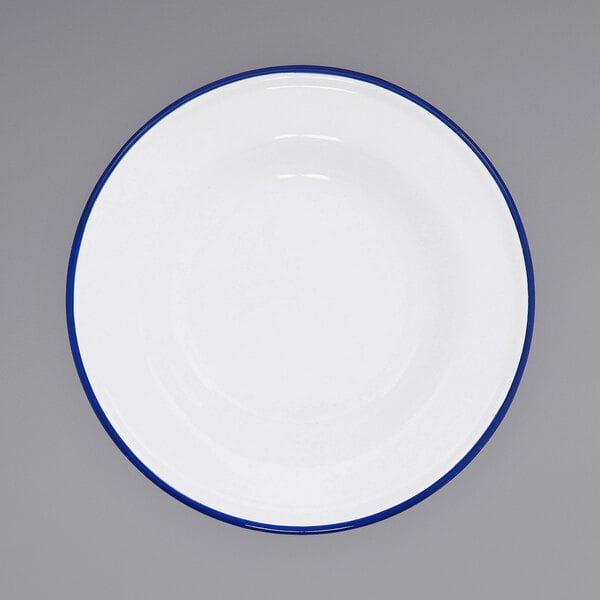 Crow Canyon Home V19BLU Serving Plate w/ Blue Rolled Rim – item 206V19BLU