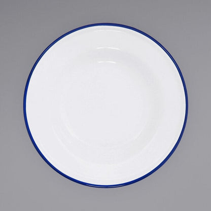 Crow Canyon Home V19BLU Serving Plate w/ Blue Rolled Rim – item 206V19BLU