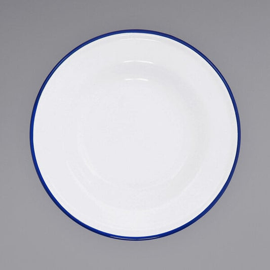 Crow Canyon Home V19BLU Serving Plate w/ Blue Rolled Rim – item 206V19BLU